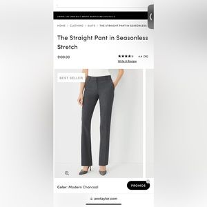 The straight pant in seasonless stretch modern charcoal pants